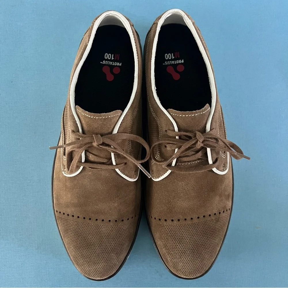 Johnston & Murphy Denby Camel Brown Suede Cap Toe Lace Up Oxford‎ Shoes